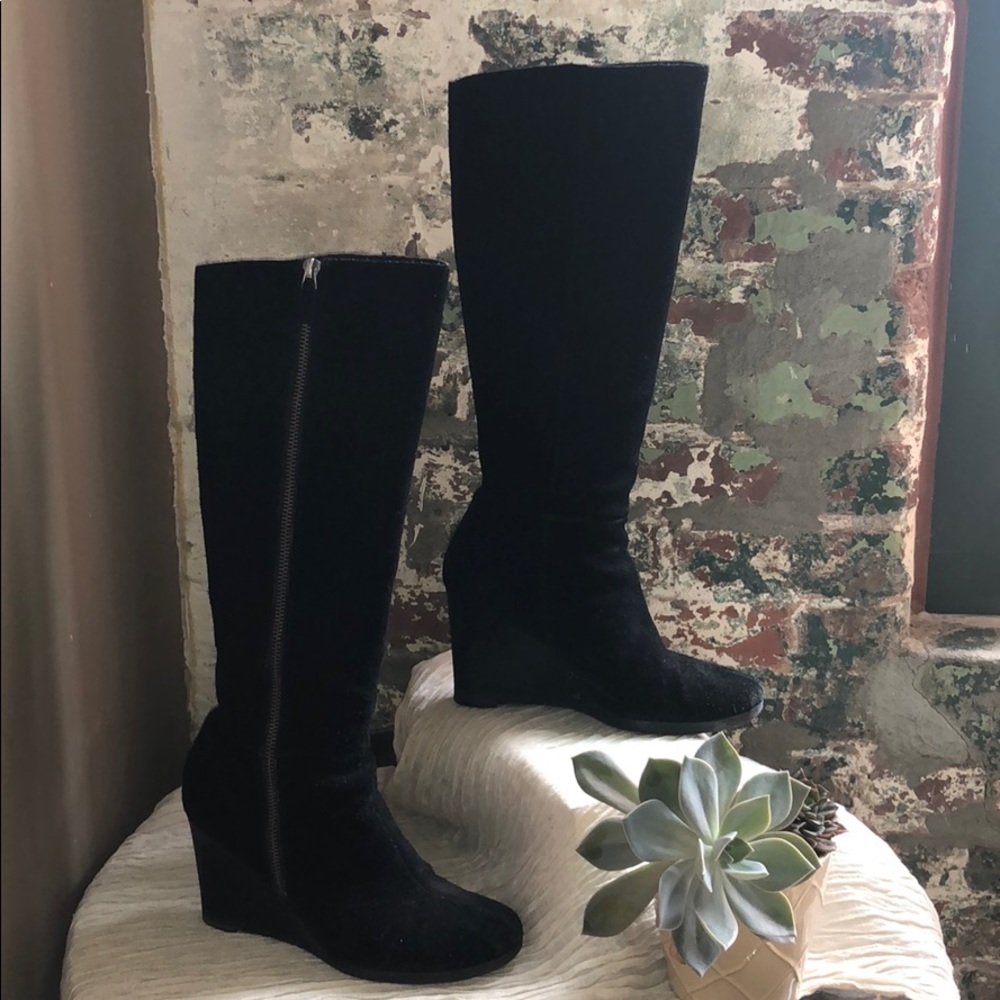 Franco Sarto Watch Suede Wedge Boots 3 1/2”